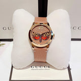 Gucci G Timeless Butterfly Brown Dial Brown Leather Strap Watch For Women - YA1264063 Authentic Buy Shop Now