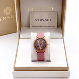 Versace Virtus Quartz Grey Dial Pink Leather Strap Watch for Women - VEHC00319 Authentic Buy Shop Now