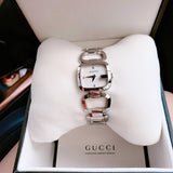 Gucci G Gucci Diamonds Mother of Pearl Dial Silver Steel Strap Watch For Women - YA125502 Authentic Buy Shop Now