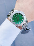 Bulova Phantom Classic Baguette Green Dial Silver Steel Strap Watch for Men - 96A253 Authentic Buy Shop Now