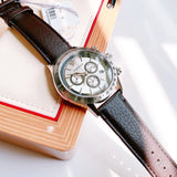 Versace Classic Chronograph Quartz Silver Dial Brown Leather Strap Watch For Men - VEV700119 Authentic Buy Shop Now