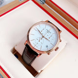Tissot Carson Premium Chronograph White Dial Brown Leather Strap Watch For Men - T122.417.36.011.00 Authentic Buy Shop Now