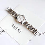 Gucci G Timeless Silver Dial Silver Steel Strap Watch For Women - YA126501 Authentic Buy Shop Now