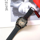 Guess Phoenix Multifunction Black Dial Black Silicone Strap Watch For Men - GW0203G8 Authentic Buy Shop Now
