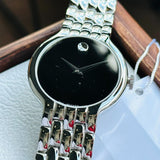 Movado Classic Quartz Black Dial Silver Steel Strap Watch for Men - 0606337 Authentic Buy Shop Now