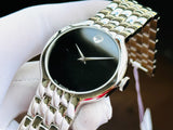 Movado Classic Quartz Black Dial Silver Steel Strap Watch for Men - 0606337 Authentic Buy Shop Now
