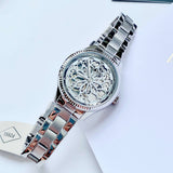 Fossil Rye Automatic Skeleton Silver Dial Silver Steel Strap Watch for Women - BQ3753 Authentic Buy Shop Now