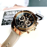 Guess Poseidon Chronograph Black Dial Black Silicone Strap Watch For Men - GW0425G1 Authentic Buy Shop Now