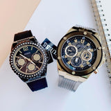 Guess Poseidon Chronograph Black Dial Black Silicone Strap Watch For Men - GW0425G1 Authentic Buy Shop Now
