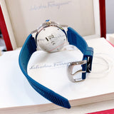 Salvatore Ferragamo F-80 Blue Dial Blue Rubber Strap Watch For Men - SFHY01122 Authentic Buy Shop Now