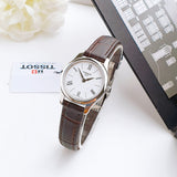 Tissot Tradition 5.5 Lady Silver Dial Brown Leather Strap Watch for Women - T063.009.16.018.00 Authentic Buy Shop Now