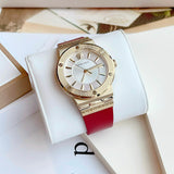 Versace Greca Silver Dial Red Leather Strap Watch for Women - VEVH00420 Authentic Buy Shop Now