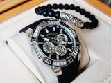 Guess Trophy Multifunction Black Dial Black Rubber Strap Watch for Men - GW0333G1 Authentic Buy Shop Now