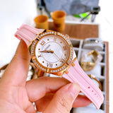 Guess Cosmo Diamonds Silver Dial Pink Silicone Strap Watch for Women - GW0034L3 Authentic Buy Shop Now