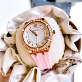 Guess Cosmo Diamonds Silver Dial Pink Silicone Strap Watch for Women - GW0034L3 Authentic Buy Shop Now