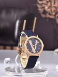 Versace Virtus Quartz Blue Dial Blue Leather Strap Watch for Women - VEHC00419 Authentic Buy Shop Now