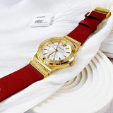 Versace Greca Silver Dial Red Leather Strap Watch for Women - VEVH00420 Authentic Buy Shop Now