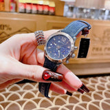 Guess Marina Chronograph Blue Dial Blue Denim Strap Watch For Women - W1057L1 Authentic Buy Shop Now