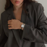 Daniel Wellington Quadro Studio White Dial Silver Mesh Bracelet Watch For Women - DW00100521 Authentic Buy Shop Now