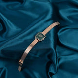 Daniel Wellington Quadro Studio Green Dial Rose Gold Mesh Strap Watch For Women - DW00100520 Authentic Buy Shop Now