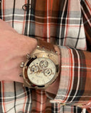 Guess Analog Multifunction White Dial Brown Leather Strap Watch for Men - GW0262G3 Authentic Buy Shop Now