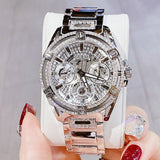 Guess Queen Quartz Silver Dial Silver Steel Strap Watch For Women - GW0464L1 Authentic Buy Shop Now