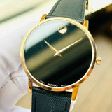 Movado Museum Classic Black Dial Black Leather Strap Watch for Men - 0607196 Authentic Buy Shop Now