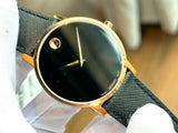 Movado Museum Classic Black Dial Black Leather Strap Watch for Men - 0607196 Authentic Buy Shop Now