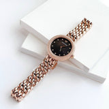 Emporio Armani Rosa Quartz Mother of Pearl Black Dial Rose Gold Steel Strap Watch For Women - AR11372 Authentic Buy Shop Now