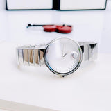 Movado Edge Silver Dial Silver Steel Strap Watch for Women - 3680012 Authentic Buy Shop Now