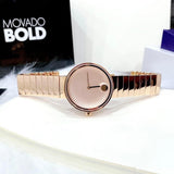 Movado Edge Rose Gold Dial Rose Gold Steel Strap Watch for Women - 3680013 Authentic Buy Shop Now