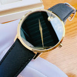 Movado Museum Classic Quartz Black Dial Black Leather Strap Watch for Men - 0607195 Authentic Buy Shop Now