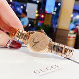 Gucci G Timeless Quartz Rose Gold Dial Rose Gold Steel Strap Watch For Women - YA126567 Authentic Buy Shop Now