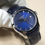 Tissot Couturier Lady Blue Dial Blue Leather Strap Watch for Women - T035.210.16.041.00 Authentic Buy Shop Now