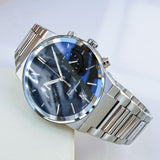 Salvatore Ferragamo Sapphire Chrono Blue Dial Silver Steel Strap Watch for Men - SFME01123 Authentic Buy Shop Now