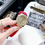Guess Cosmo Diamonds Gold Dial Red Rubber Strap Watch for Women - GW0034L6 Authentic Buy Shop Now