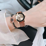 Movado Bold Gold Dial Brown Leather Strap Watch for Women - 3600437 Authentic Buy Shop Now