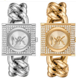 Michael Kors Chain Lock Pave Silver Dial Silver Steel Strap Watch For Women - MK4718 Authentic Buy Shop Now