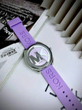 Michael Kors Janelle Three Hand Purple Dial Purple Rubber Strap Watch For Women - MK7143 Authentic Buy Shop Now