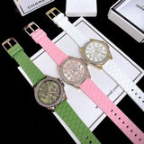 Michael Kors Mini Pilot Chronograph Green Dial Green Silicone Strap Watch For Women - MK7421 Authentic Buy Shop Now
