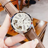 Fossil Grant Twist Multi-Function White Dial Brown Leather Strap Watch for Men - ME1144 Authentic Buy Shop Now