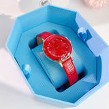 Swarovski Octea Nova Quartz Red Dial Red Leather Strap Watch for Women - 5650002 Authentic Buy Shop Now