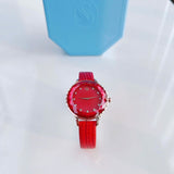 Swarovski Octea Nova Quartz Red Dial Red Leather Strap Watch for Women - 5650002 Authentic Buy Shop Now