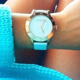 Marc Jacobs Blade White Dial White Leather Strap Watch for Women - MBM1201 Authentic Buy Shop Now