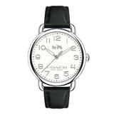 Coach Delancey White Dial Black Leather Strap Watch for Women - 14502714 Authentic Buy Shop Now