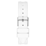 Guess Sparkling Silver Dial White Rubber Strap Watch For Women - GW0032L1 Authentic Buy Shop Now