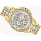 Bulova Crystal Collection Octova White Dial Gold Steel Strap Watch for Men - 98C126 Authentic Buy Shop Now