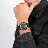 Armani Exchange Outerbanks Chronograph Black Dial Black Silicone Strap Watch For Men - AX1343 Authentic Buy Shop Now