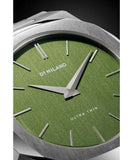 D1 Milano Ultra Thin Moss Green Dial Silver Steel Strap Watch for Men - D1-UTBJ06 Authentic Buy Shop Now