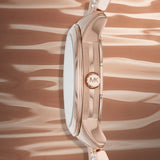 Michael Kors Runway Mother of Pearl Dial Rose Gold Steel Strap Watch For Women - MK6856 Authentic Buy Shop Now